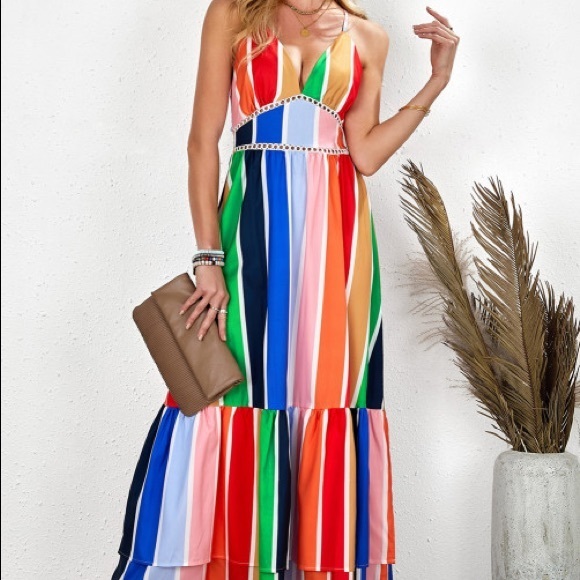 Multicolored striped dress - Picture 5 of 7
